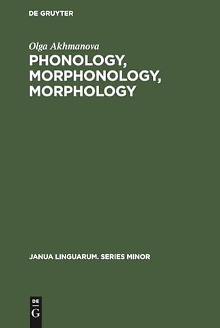 Phonology, Morphonology, Morphology