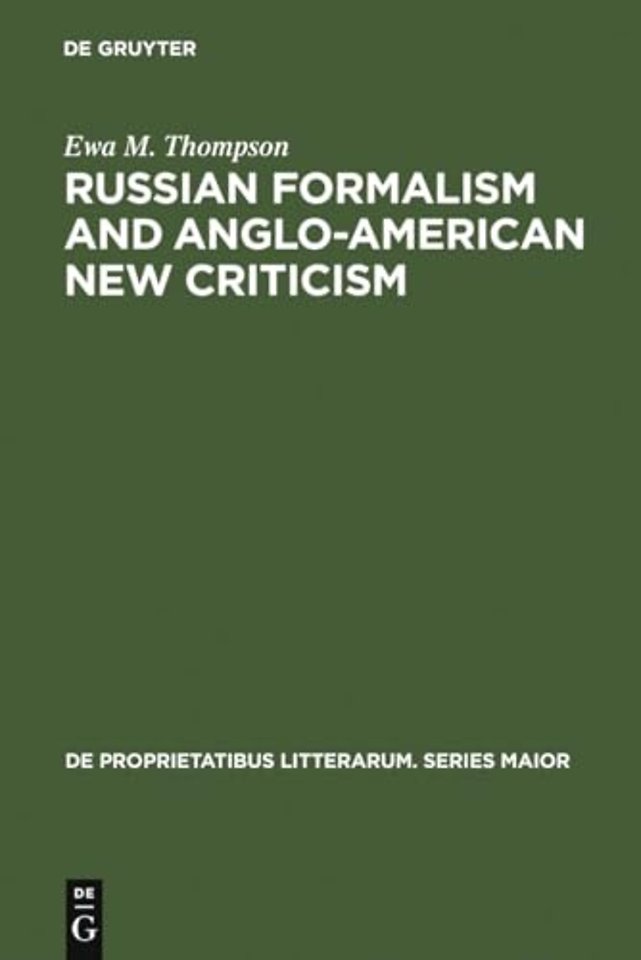 Russian Formalism and Anglo–American New Critici – A Comparative Study