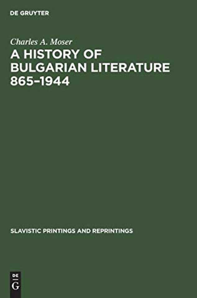A History of Bulgarian Literature 865–1944