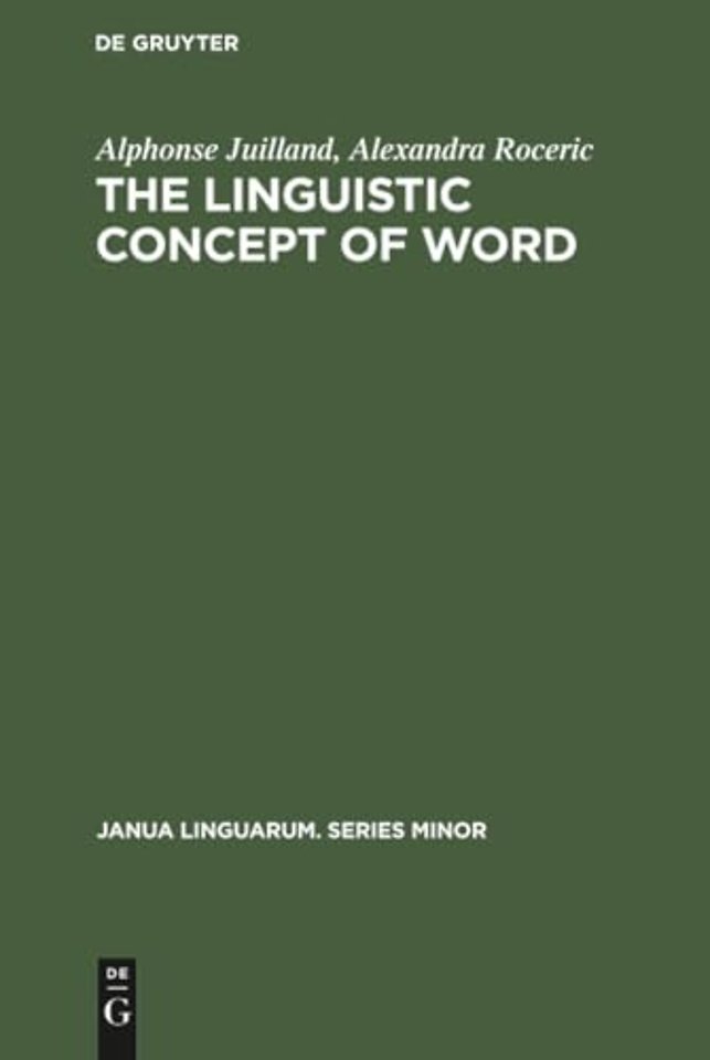 The Linguistic Concept of Word – Analytic Bibliography