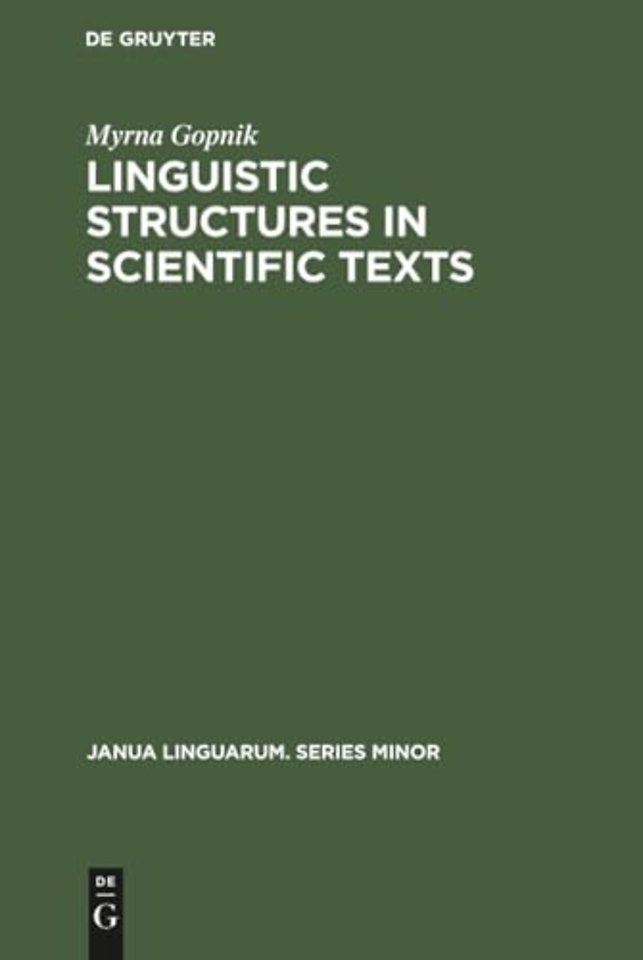 Linguistic Structures in Scientific Texts