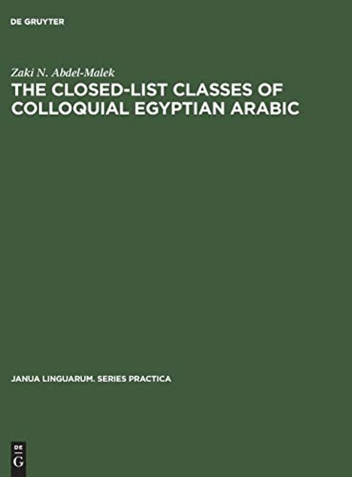 The Closed–List Classes of Colloquial Egyptian Arabic