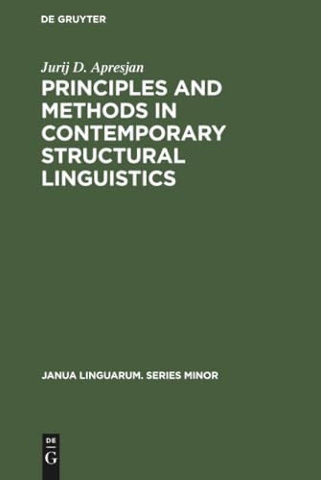 Principles and Methods in Contemporary Structural Linguistics