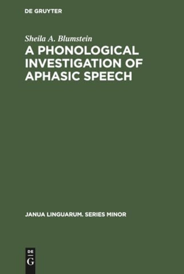 A Phonological Investigation of Aphasic Speech