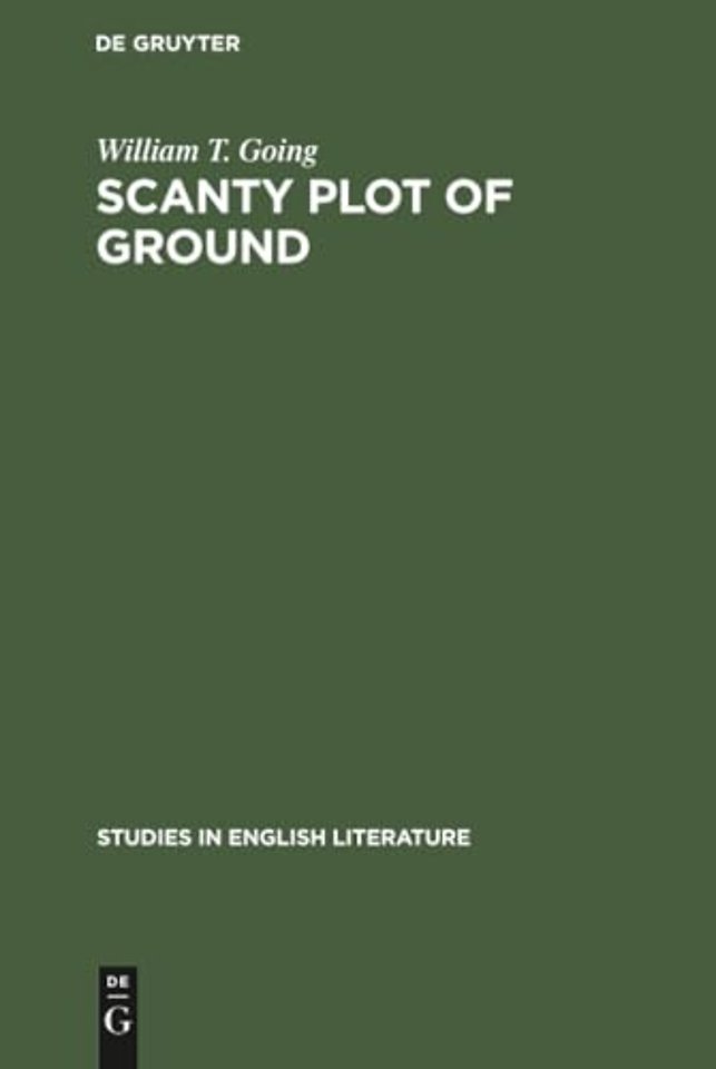 Scanty plot of ground – Studies in the Victorian sonnet