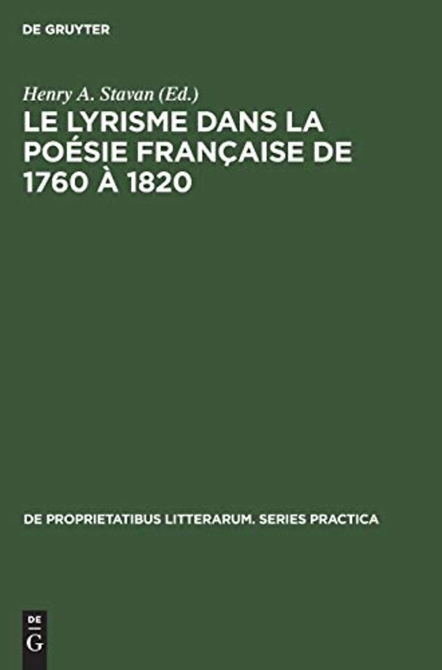 Le lyrisme dans la poésie française de 1760 à 18 – Analyse et textes de quelques auteurs