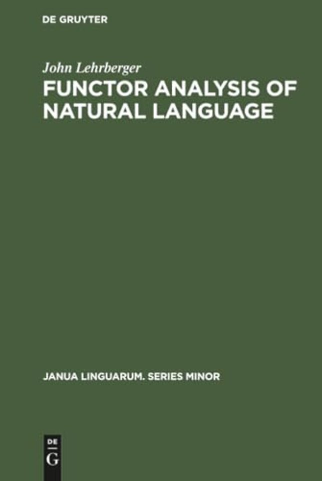 Functor Analysis of Natural Language