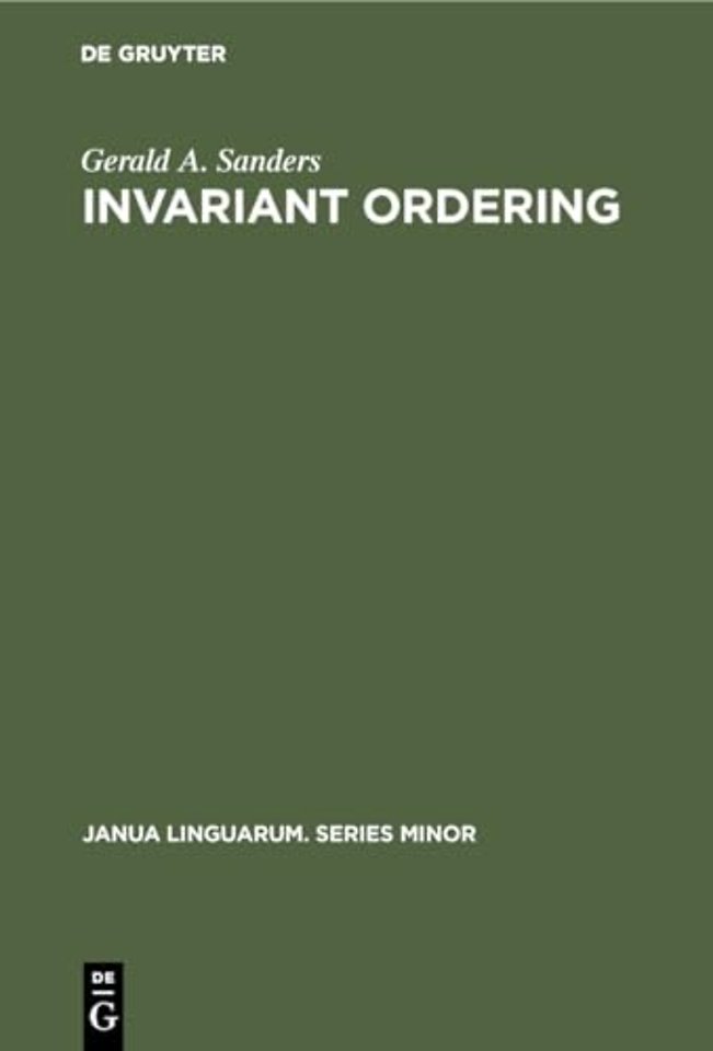 Invariant Ordering