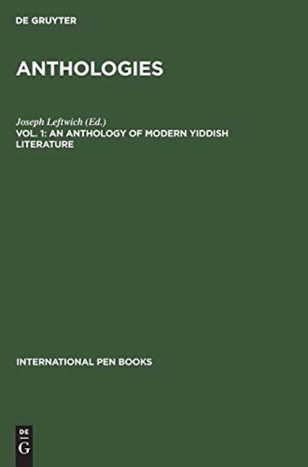 An Anthology of Modern Yiddish Literature
