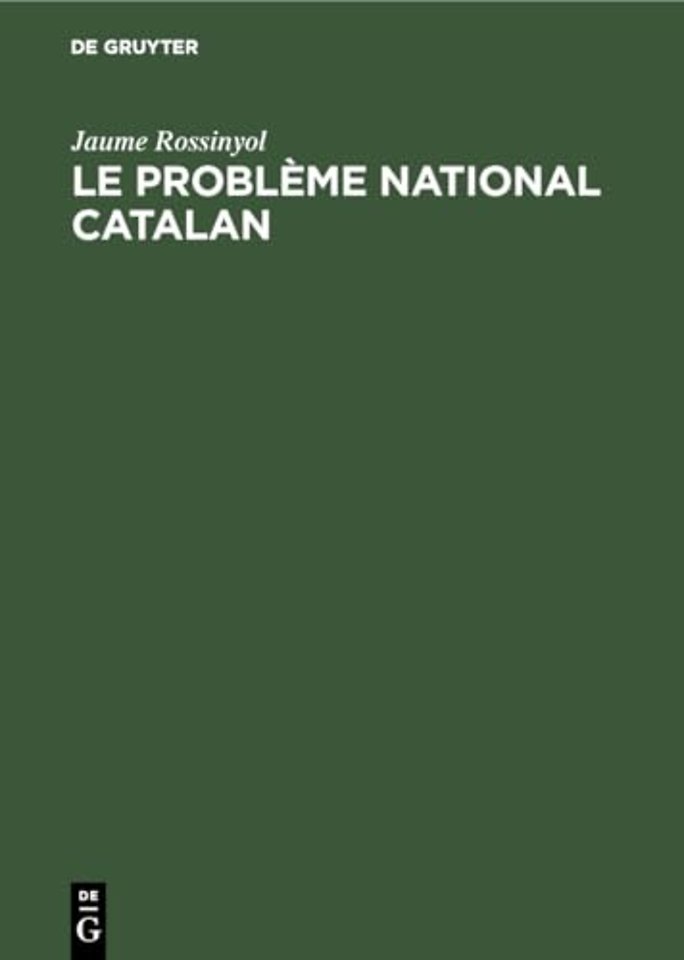 Le problème national catalan