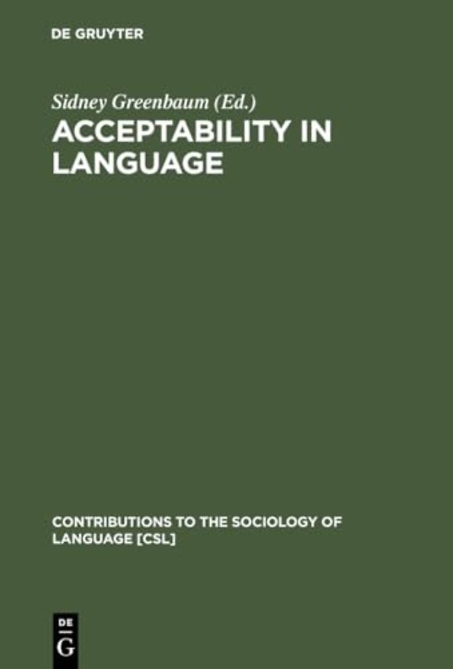 Acceptability in Language