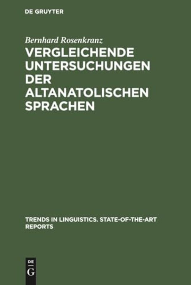 Vergleichende Untersuchungen der altanatolischen Sprachen