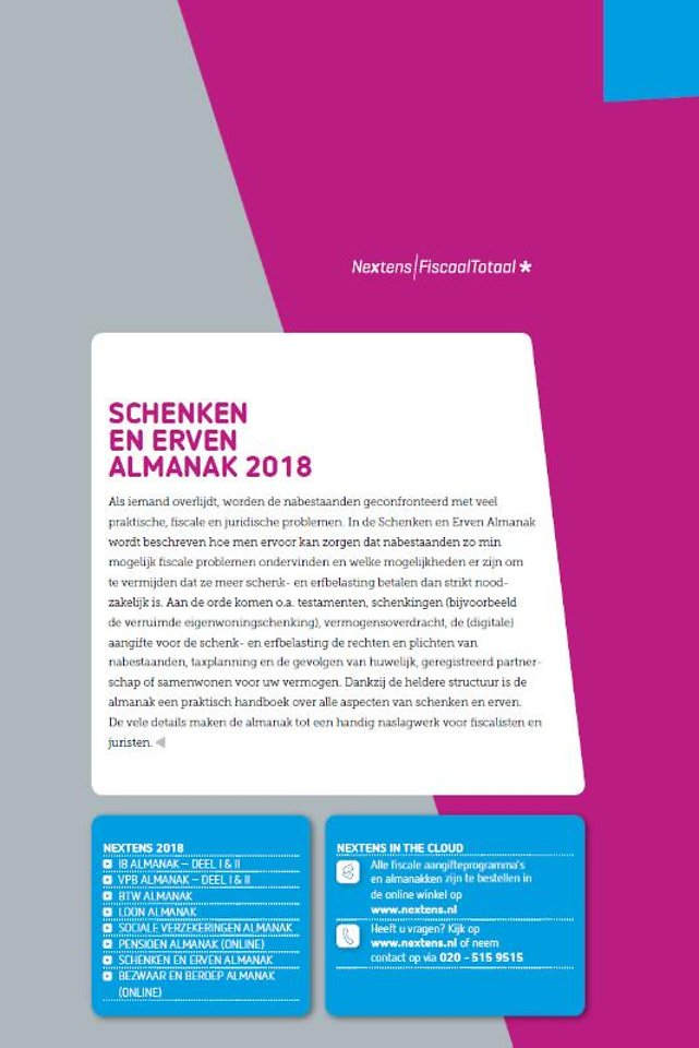 Nextens Schenken en Erven Almanak 2018