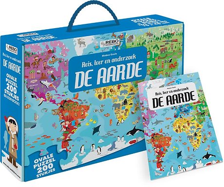 De Aarde - puzzel 200 stukjes en boek