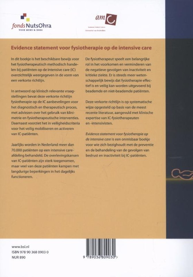 Evidence statement voor fysiotherapie op de intensive care