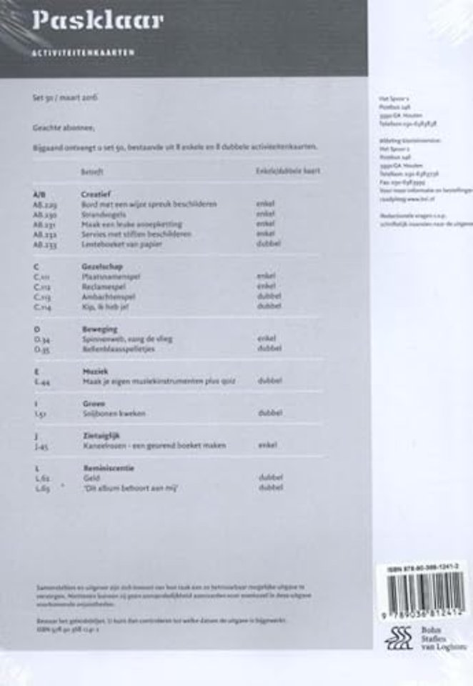 Pasklaar activiteitenkaarten set 50