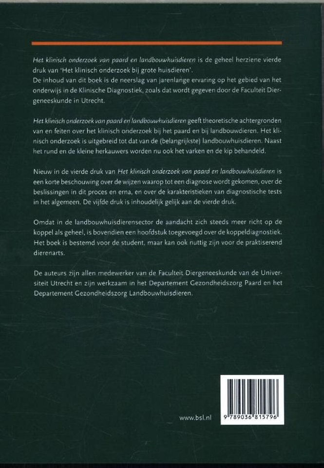 Het klinisch onderzoek van paard en landbouwhuisdieren