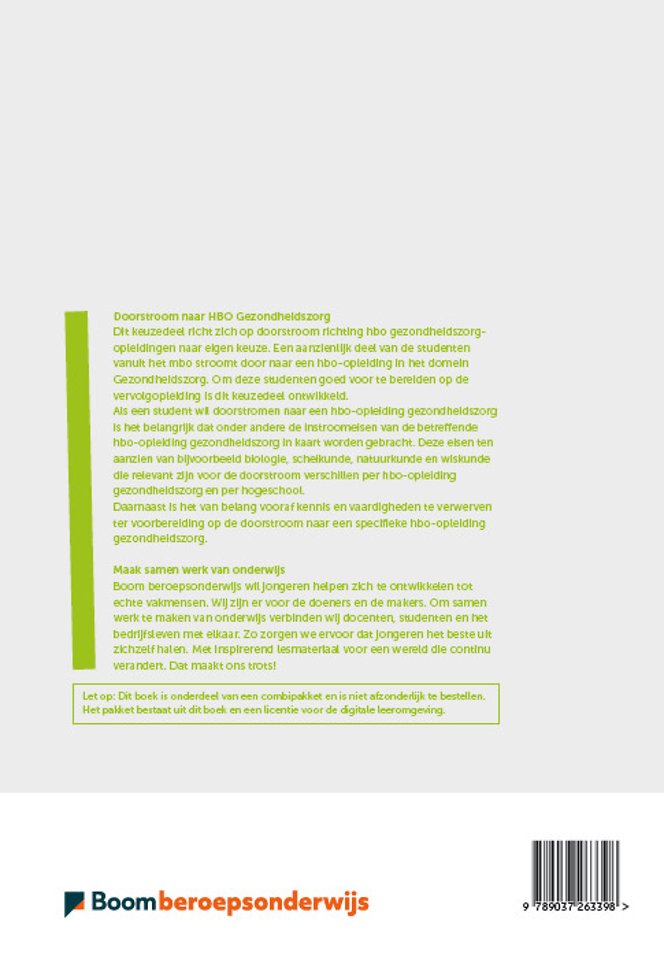 Doorstroom naar HBO Gezondheidszorg | combipakket