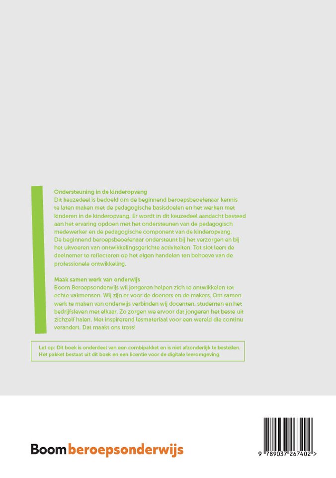 Keuzedeel Ondersteuning in de kinderopvang | combipakket
