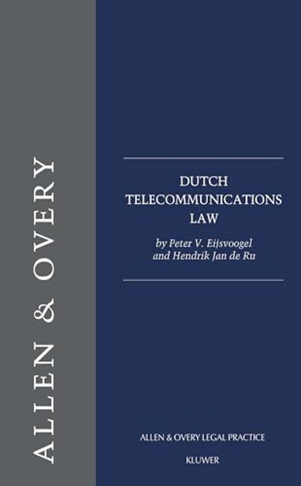 Dutch telecommunications law; Dutch Telecommunication Act 1998, OPTA Act, Frequency Decree, Number Portability Decree, ONP Leased Lines and Telephony Decree, ONP Dispute Resolution Decree, Universal S