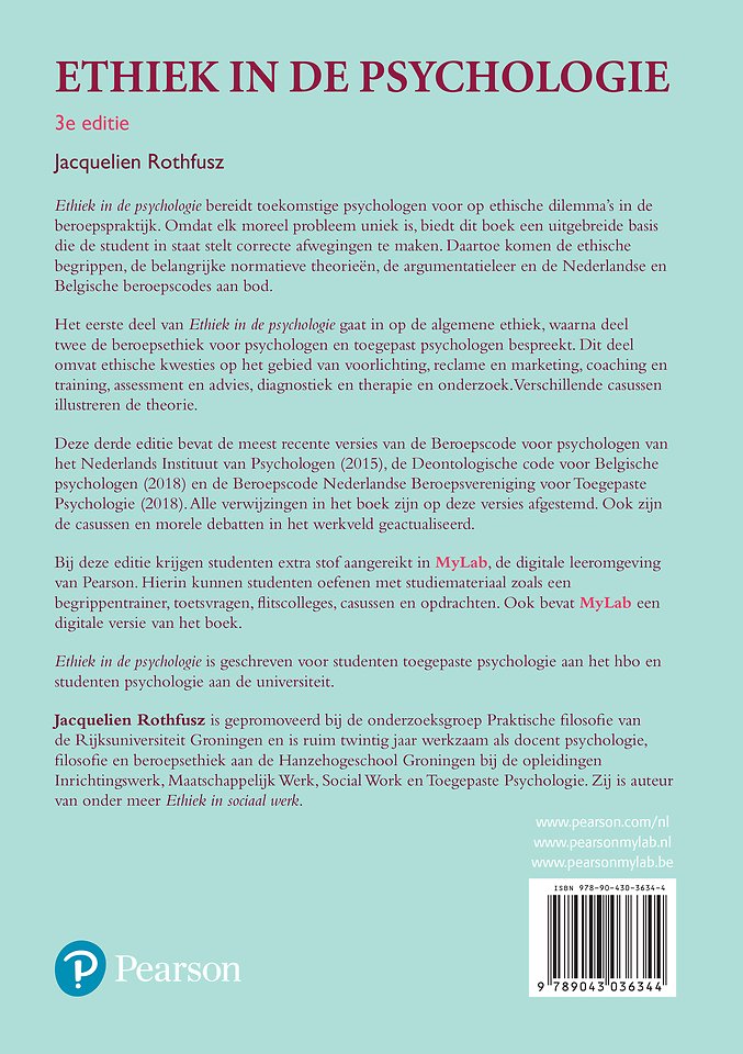 Ethiek in de psychologie, met MyLab NL toegangscode