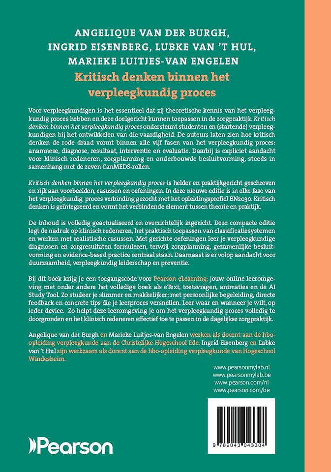 Kritisch denken binnen het verpleegkundig proces met MyLab NL toegangscode
