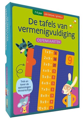 De tafels van vermenigvuldiging (7-8 j.) - 2de leerjaar/groep 4 Oefenkaarten