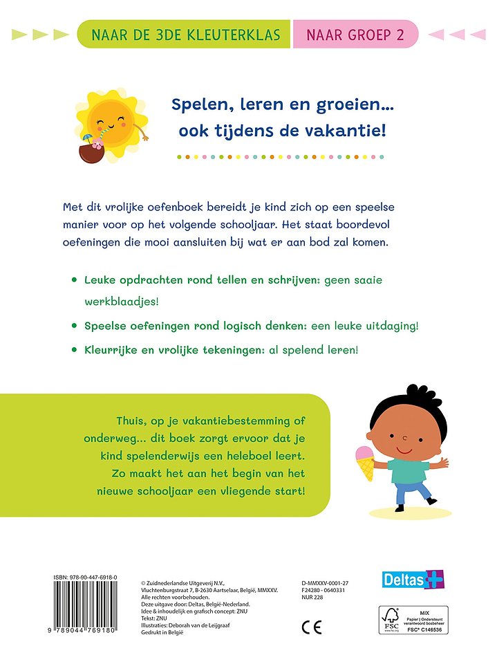 Vakantie oefenpret - Leuke tel- en schrijfoefeningen naar de 3de kleuterklas / naar groep 2