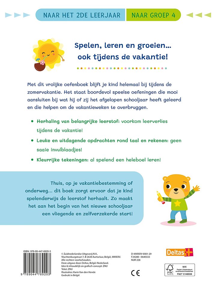Vakantie oefenpret - Leuke herhalingsoefeningen taal en rekenen naar het 2de leerjaar - naar groep 4