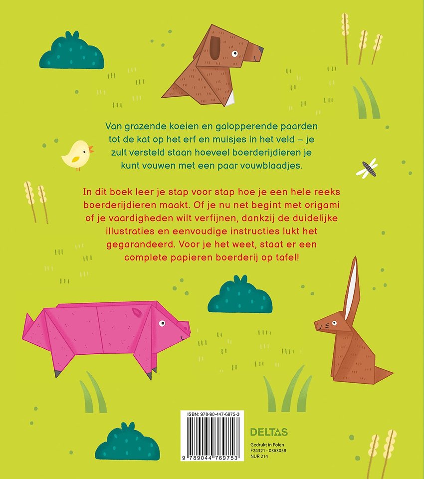 Origami dieren van de boerderij