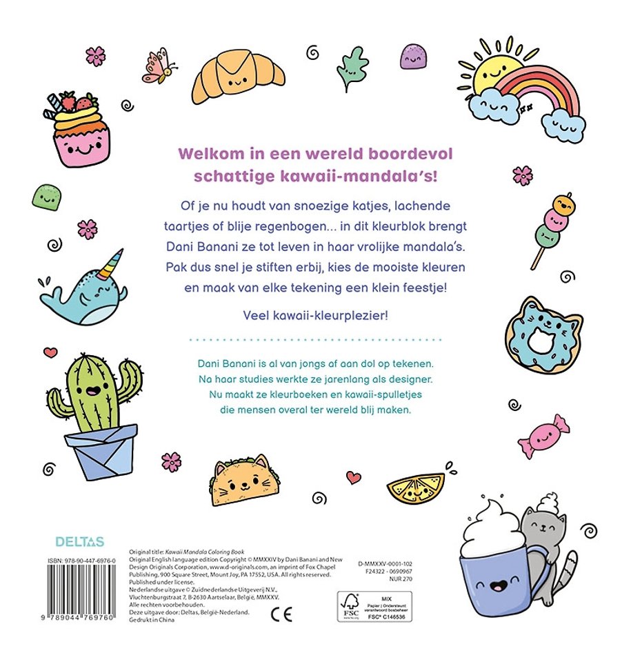 Kawaii Mandala kleurpret