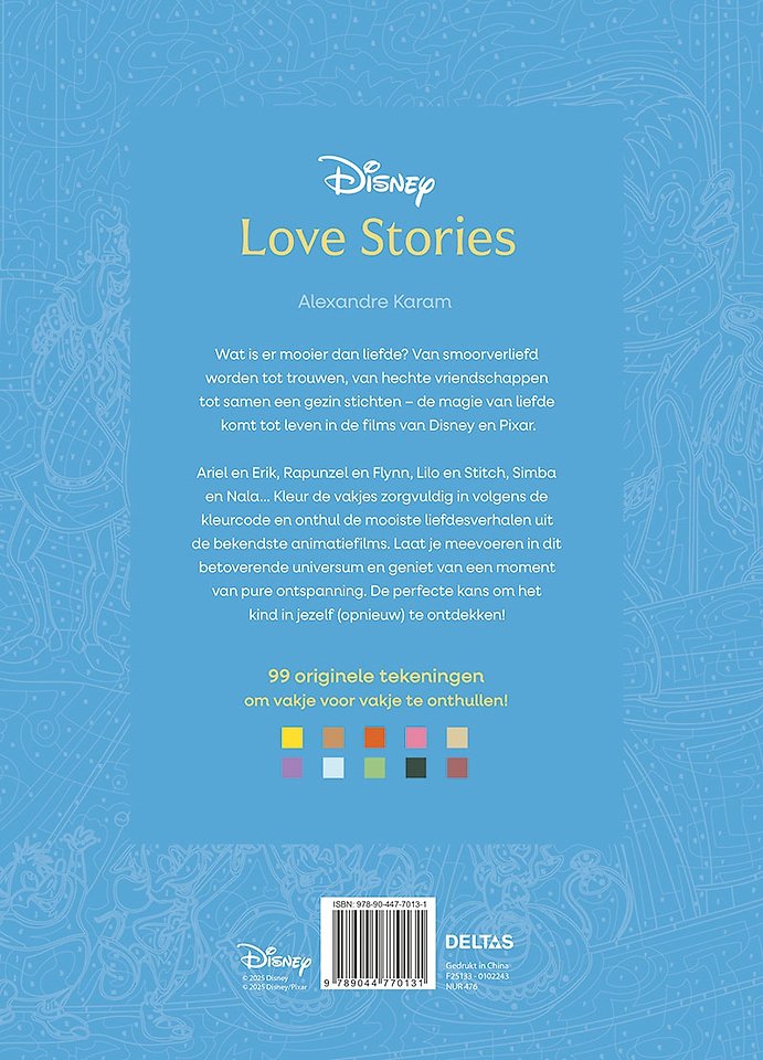 Disney Love stories Kleuren op nummer voor volwassenen