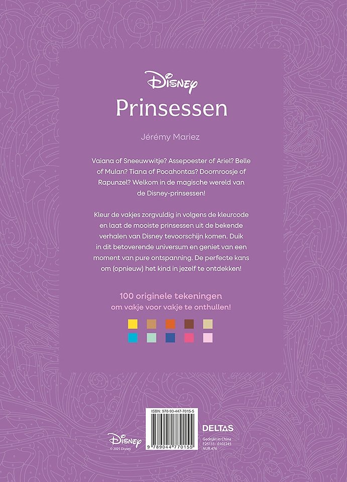 Disney Prinsessen kleuren op nummer voor volwassenen