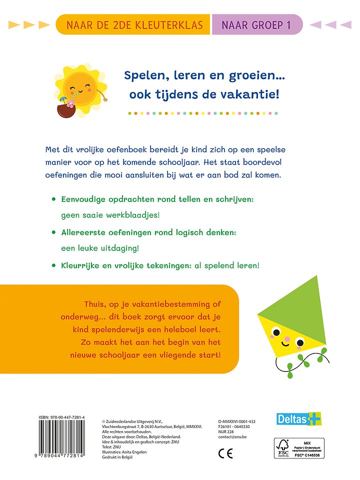 Vakantie oefenpret - Allereerste tel- en schrijfoefeningen (naar de 2de kleuterklas / naar groep 1)