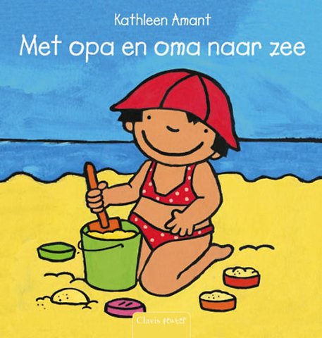 Anna met oma en opa aan zee