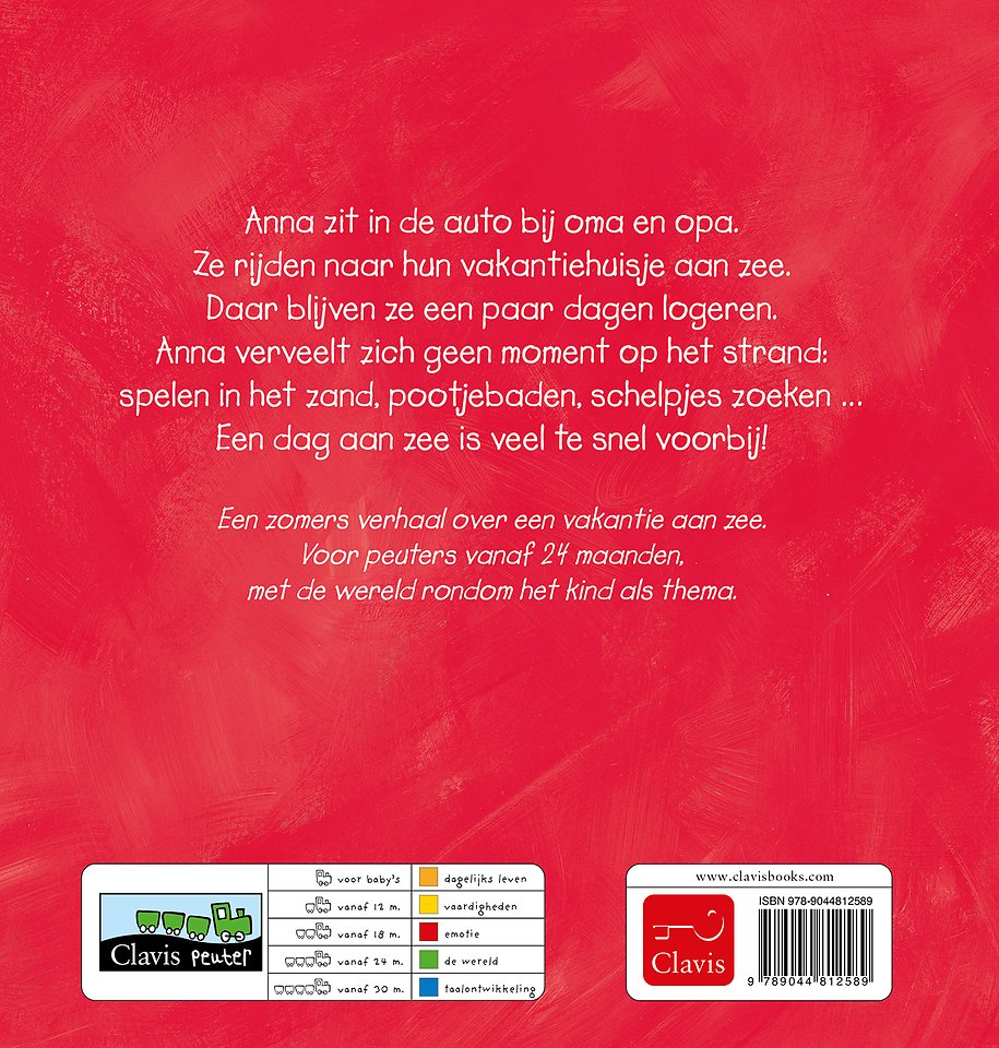 Anna met oma en opa aan zee