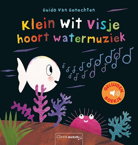Klein wit visje hoort watermuziek