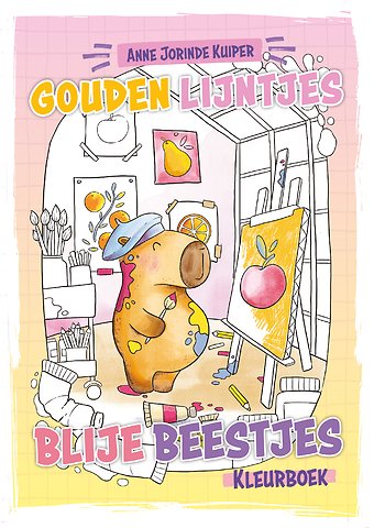 Gouden Lijntjes Blije Beestjes kleurboek