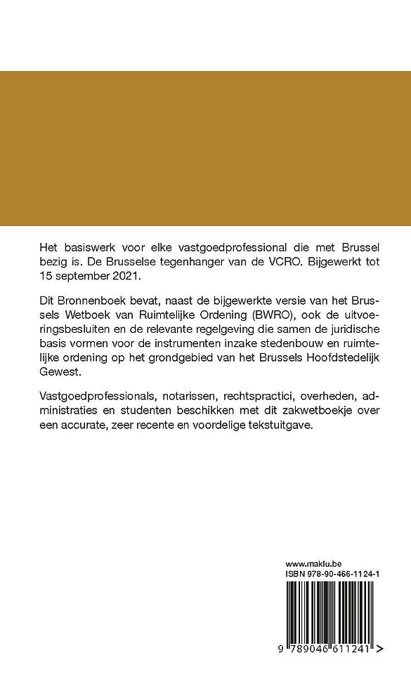Bronnenboek. Brusselse Codex Ruimtelijke Ordening