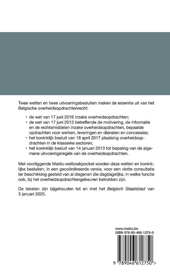 Wetboek overheidsopdrachten 2025