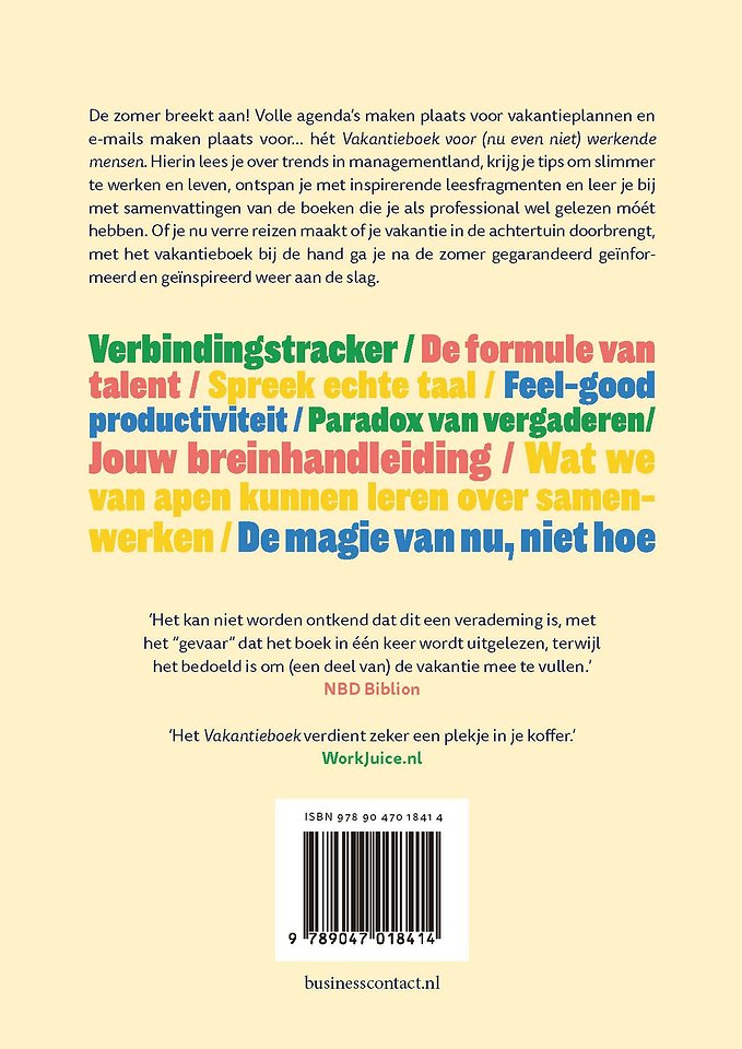Vakantieboek voor (nu even niet) werkende mensen