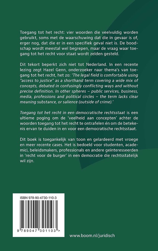 Toegang tot het recht in een democratische rechtsstaat