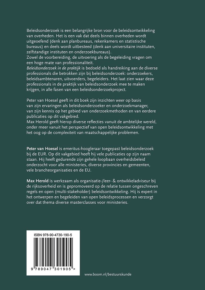 Beleidsonderzoek in de praktijk