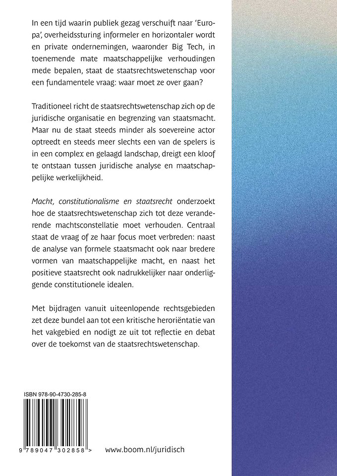 Macht, constitutionalisme en staatsrecht