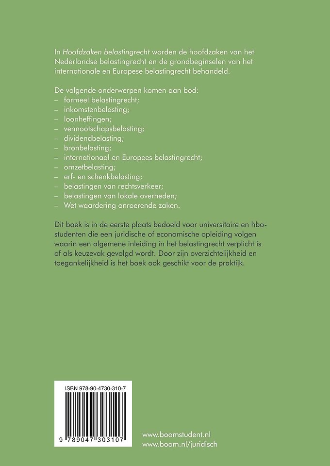 Hoofdzaken belastingrecht
