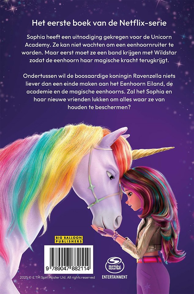 Sophia's uitnodiging voor de Unicorn Academy