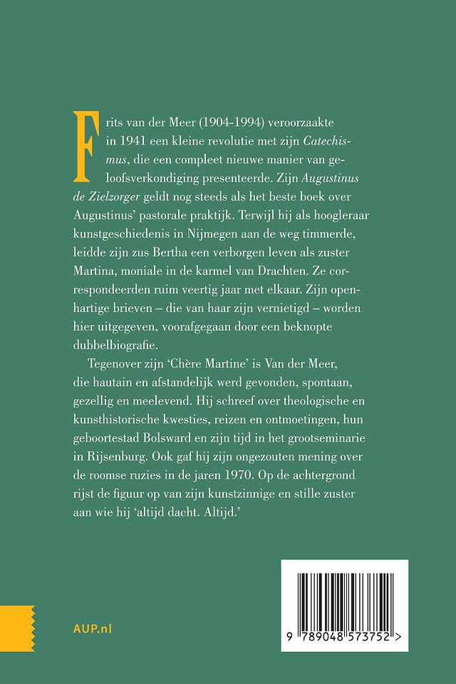 Kunsthistoricus Frits van der Meer aan zijn zus Martina, 1947-1987