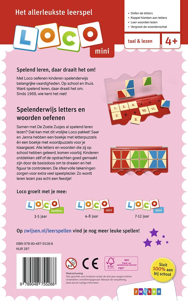Loco mini De Zoete Zusjes spelen met letters en woorden 4-8 jaar