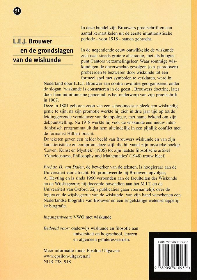 L.E.J. Brouwer en de grondslagen van de wiskunde