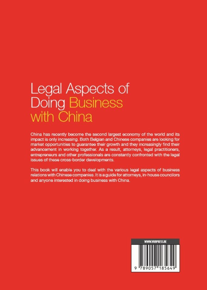 Legal aspects of doing business with China